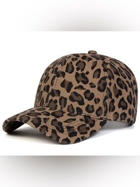 Leopard Print Baseball Cap - Brown